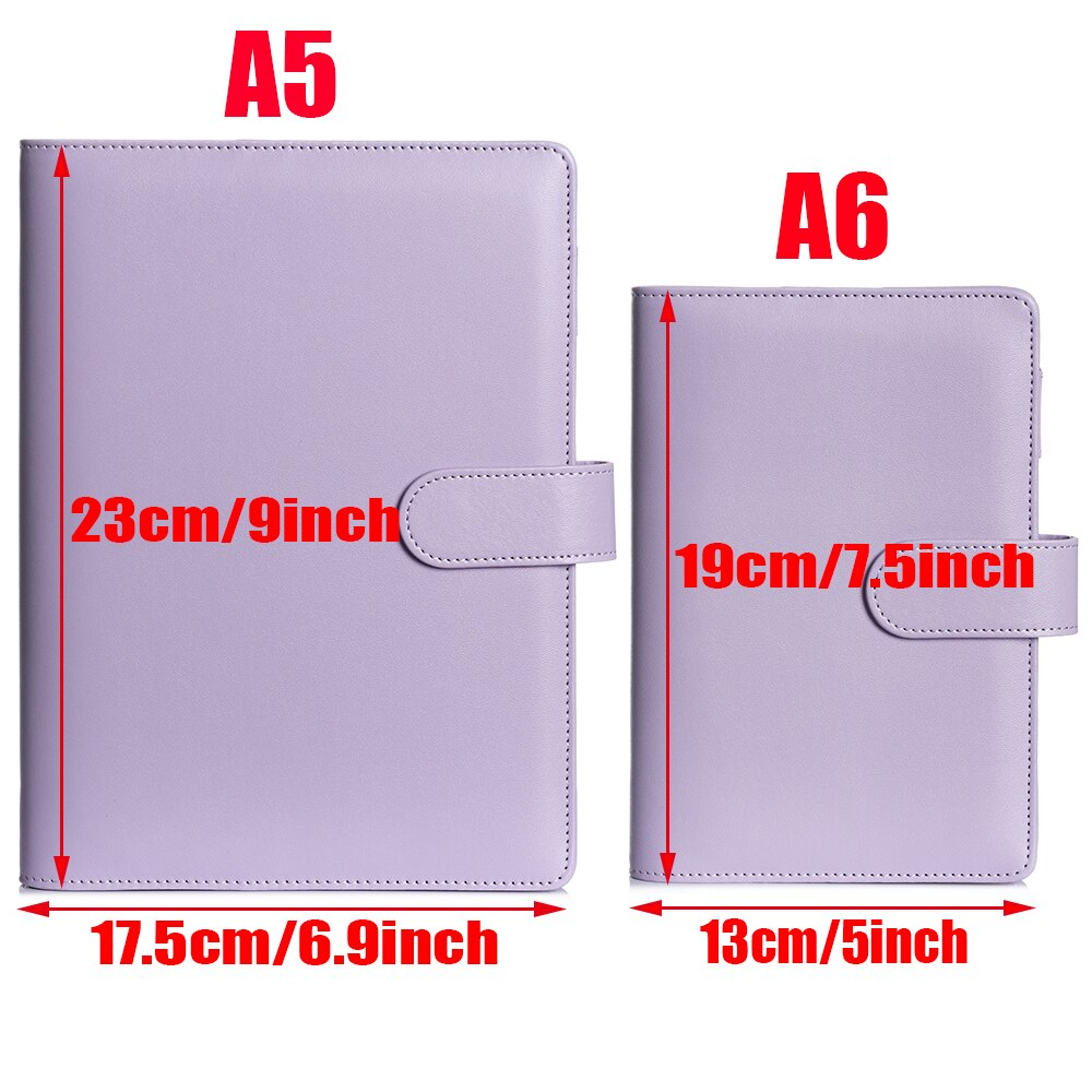 A5 A6 Classic Loose Leaf Ring Binder Notebook Multifunctional Planner Weekly Monthly Diary Notebook Cover Stationery
