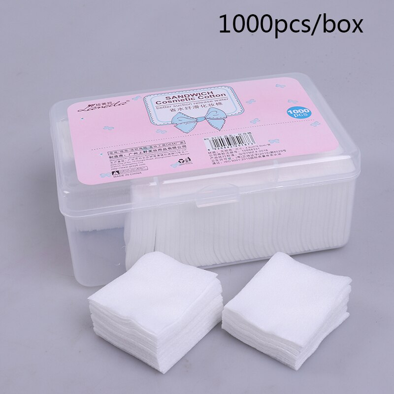 1000Pcs/box Disposable Makeup Cotton Wipes Soft Makeup Remover Pads Ultrathin Facial Cleansing Paper Wipe Make Up Tool
