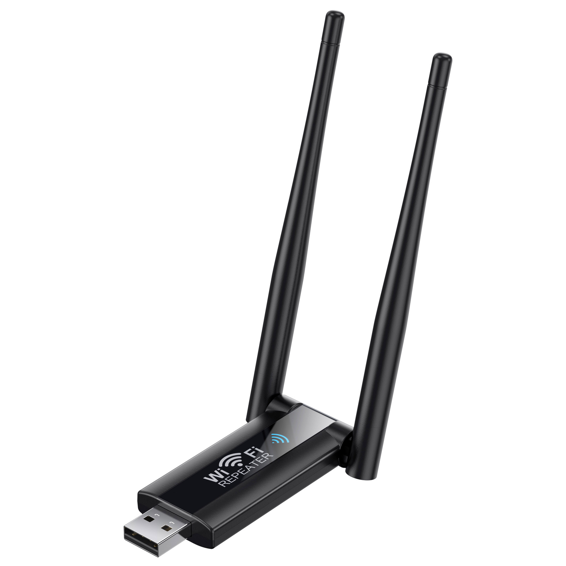 USB 2.4G 300Mbps Wireless WiFi Repeater Extender Router Wi-Fi Signal Amplifier Booster Long Range Network Card Adapter for PC: black