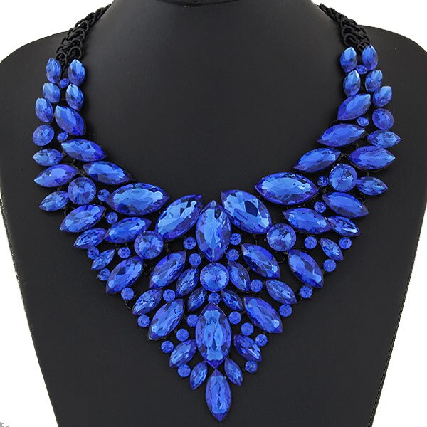 Collier Bijoux Necklace Women Multi layer Chain Necklace Collares Crystal Flower Necklaces & Pendants Maxi Boho Vintage Jewellry