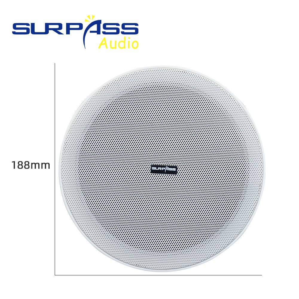 PA System 6.5inch Coxial Ceiling Speaker Passive Roof Speaker Stereo Sound Frameless Narrow Edge Shell Woofer Speaker CR620: One Piece