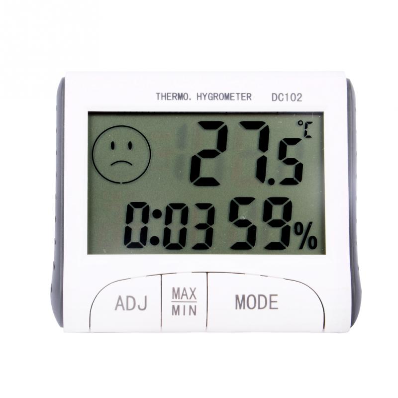 Dc102 elektroniska termometer lcd digital temperaturtestare trådlös termometer hygrometer fuktmätare klocka väder