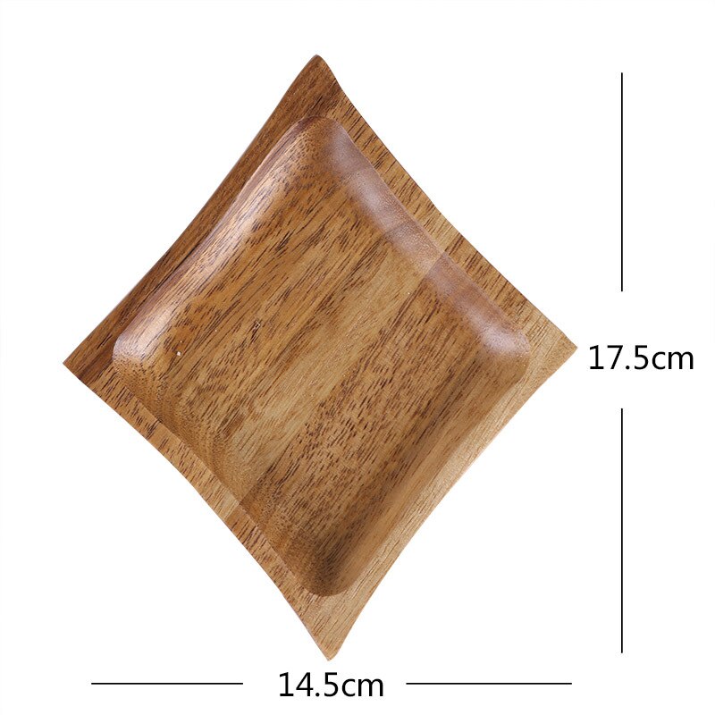 petit plat en bois japonais plats irréguliers assiette à Dessert en bois assiette à noix: F