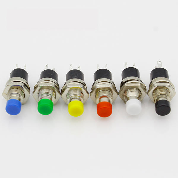 12pcs 7mm Momentary Push button Switch PBS-110 Press the reset switch Momentary On Off Push Button Micro Switch Normally Open NO: Each Color 2 pcs