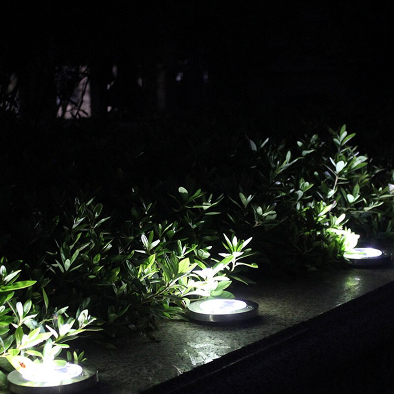 8 stk soldrevet jordlys vandtæt havebane dæklys med 12 led-lampe til hjemmegård indkørsel græsplænevej