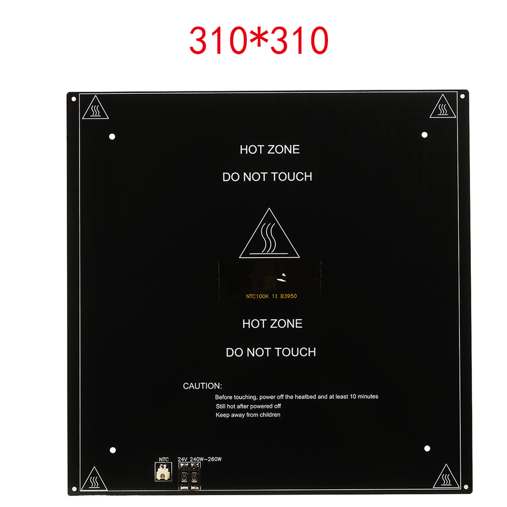 3D Printer Parts Black Aluminum Substrate Heated Bed MK3 MK2a MK2b hotbed Plate bed Platform 24V 220mm 310mm NTC100K DIY Kit: 310x310