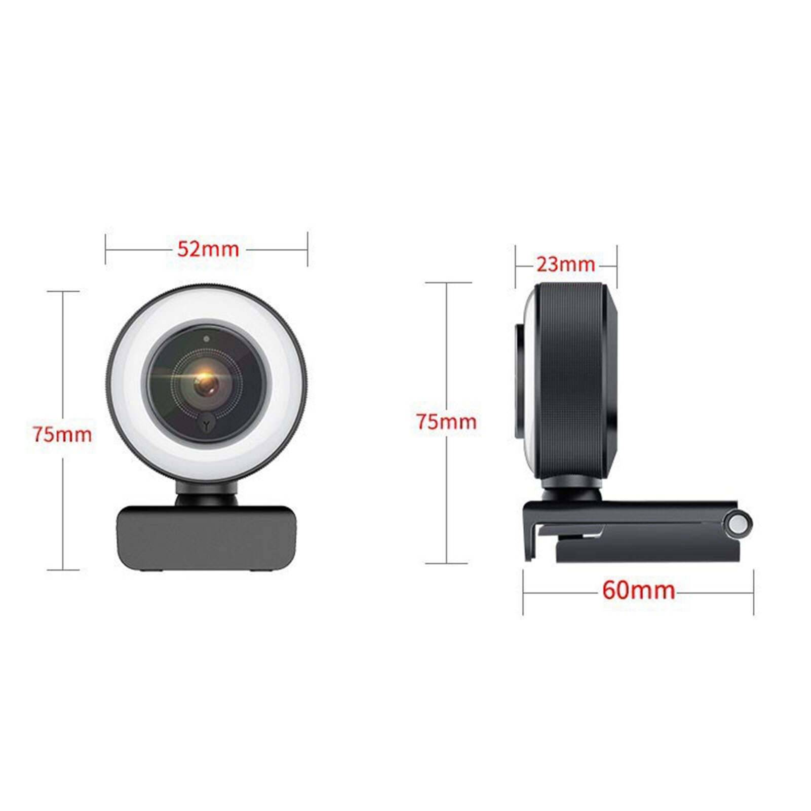 Multifunctionele Draagbare Usb 2.0 Video Camera Black 4K Hd Vullen Licht Computer Camera Driver Gratis Conferentie Live Webcam Voor pc
