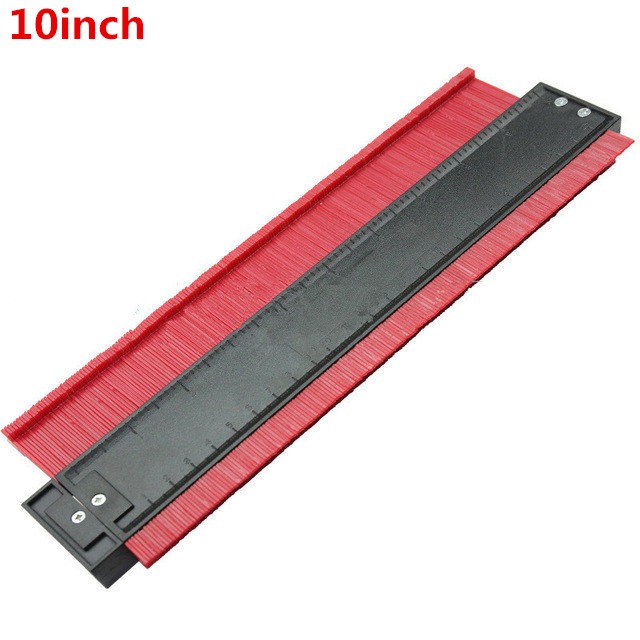 10inch 250mm plastic Contour Profile Gauge Tiling Laminate Tiles Edge Shaping Ruler metal Contour Duplicator Gauge: 250mm red