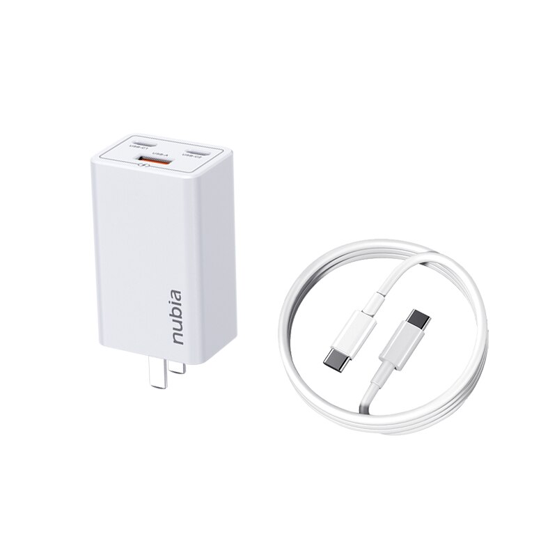 Original Nubia 65W GaN Quick Charger Adapter 100W 5A Cable for nubia RedMagic 6R 6 Pro 6S Pro Phone MAX output 65W PD Charger