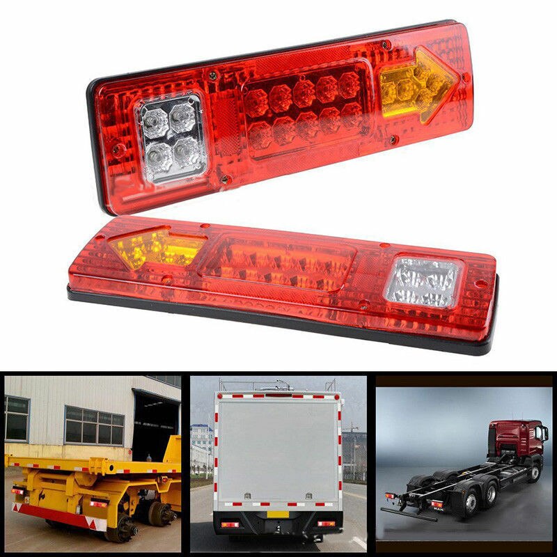 Auto-achterverlichting 2 STUKS 12 V/24 V LED Achterlicht Achterlicht Richtingaanwijzer Stop Lamp Remlicht Achter Voor Auto Vrachtwagen Trailer Bus Tractor (Maat : 12V
