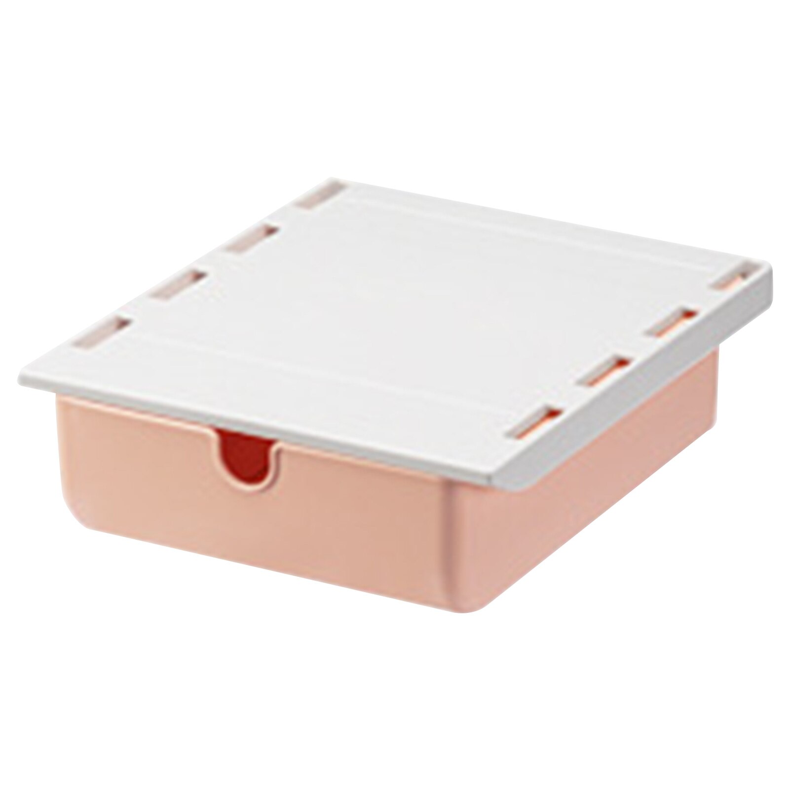 Acrylic Under Desk Drawer Storage Box Invisible Desk Dormitory Square Stationery Case Pen Finishing Box: Pink