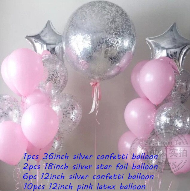 Rosa guld ballonger stjärna hjärta folie ballong bröllop födelsedag dekorationer transparent konfetti ballong födelsedagsfest dekoration: Djupblå