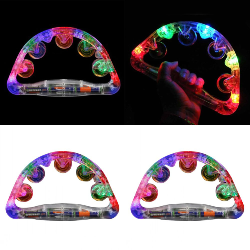 LED Blinkt Licht Tamburin Schütteln Musical Spielzeug Kinder Leucht Partei Prop Baby Rassel Spielzeug Glühen Handbell Kind Party Favors Spielzeug
