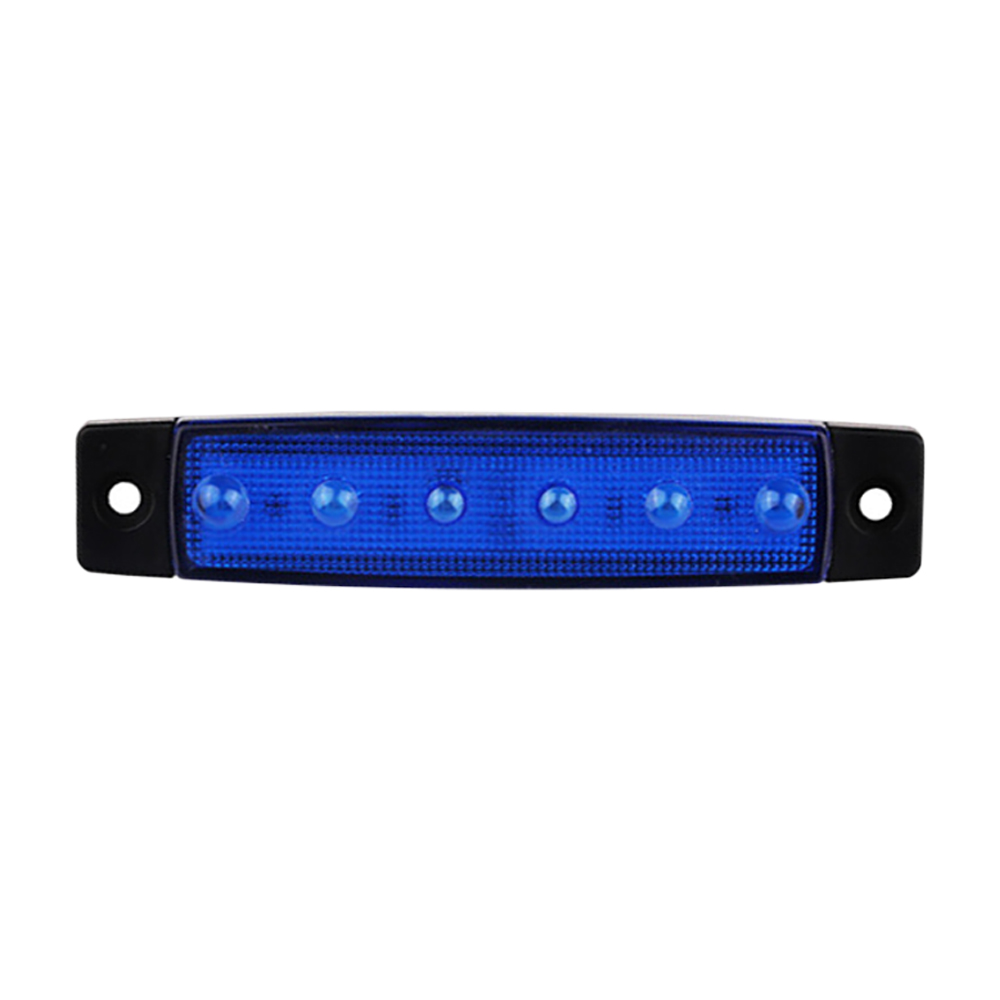 Auto Externe Led Verlichting 24V 12V 6LED Bus Vrachtwagen Vrachtwagen Zijmarkeringsindicator Lage Led Trailer waarschuwing Achterzijde Remlichten: Blauw / 3000k