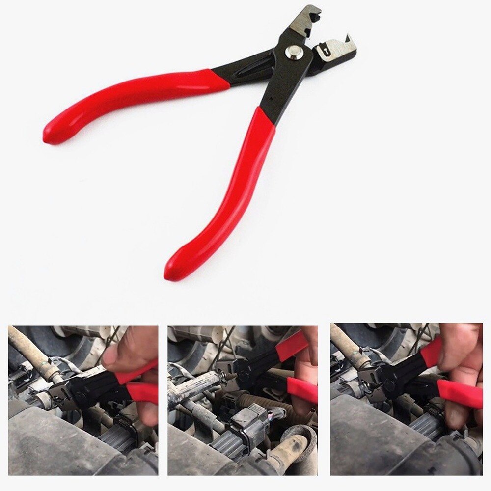 Clamp Pliers with 60Pcs Hose Clamps Cable Type Auto Hose Clamp Plier Set Flexible Wire Pliers Tube Bundle Removal Repair Tool