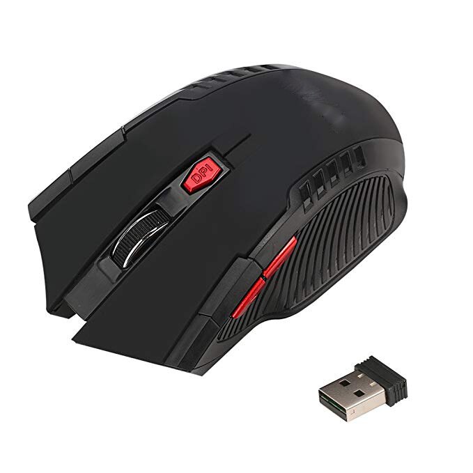 2.4G Draadloze Gaming Muis 2400Dpi 6 Knoppen 2.4Ghz Mini Draadloze Optische Gaming Muis Voor Pc Laptop: Black