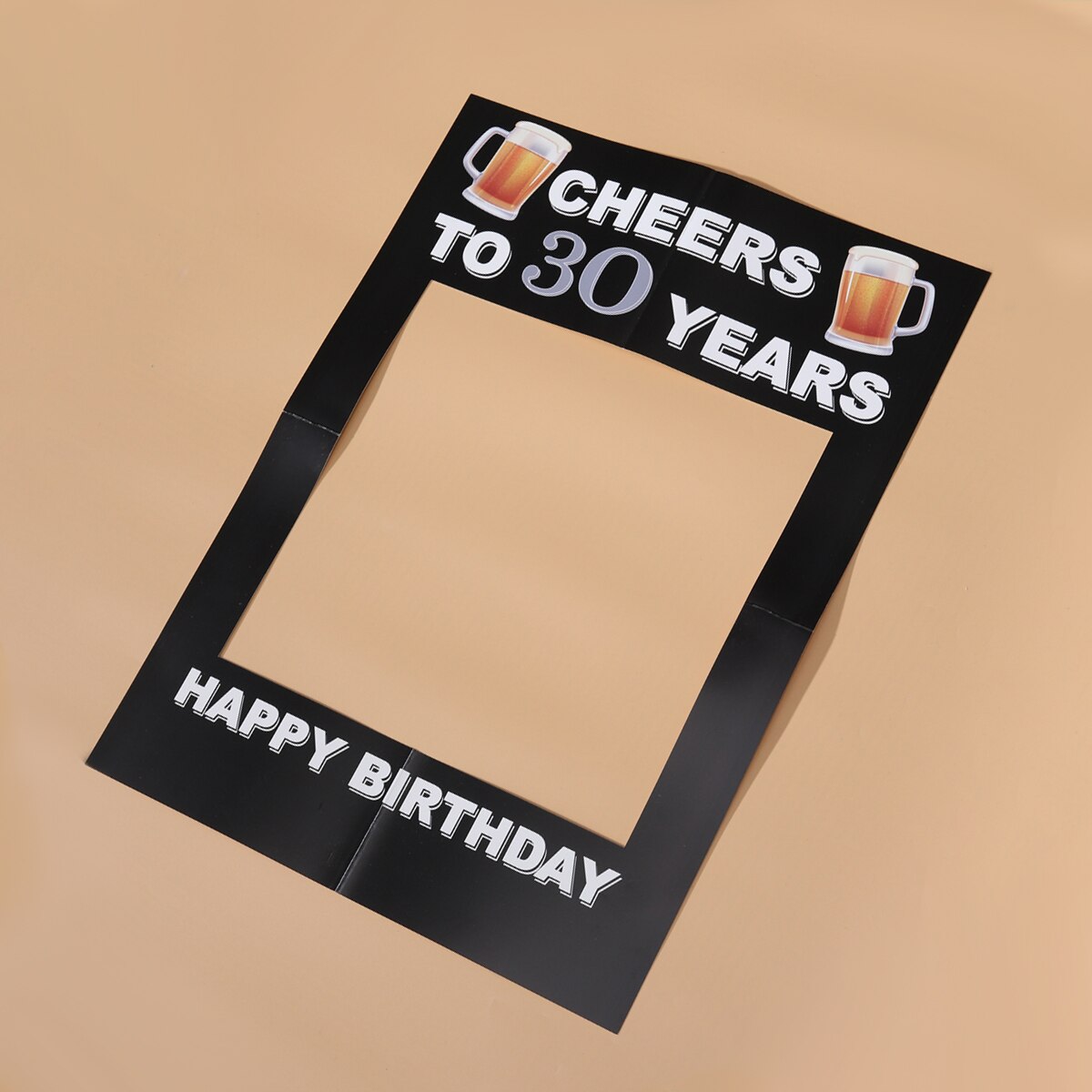 Party Prop Paper Photo Frame 30th Birthday Celebration Photo Booth Picture Frame Decorative DIY Photography Prop (Black)