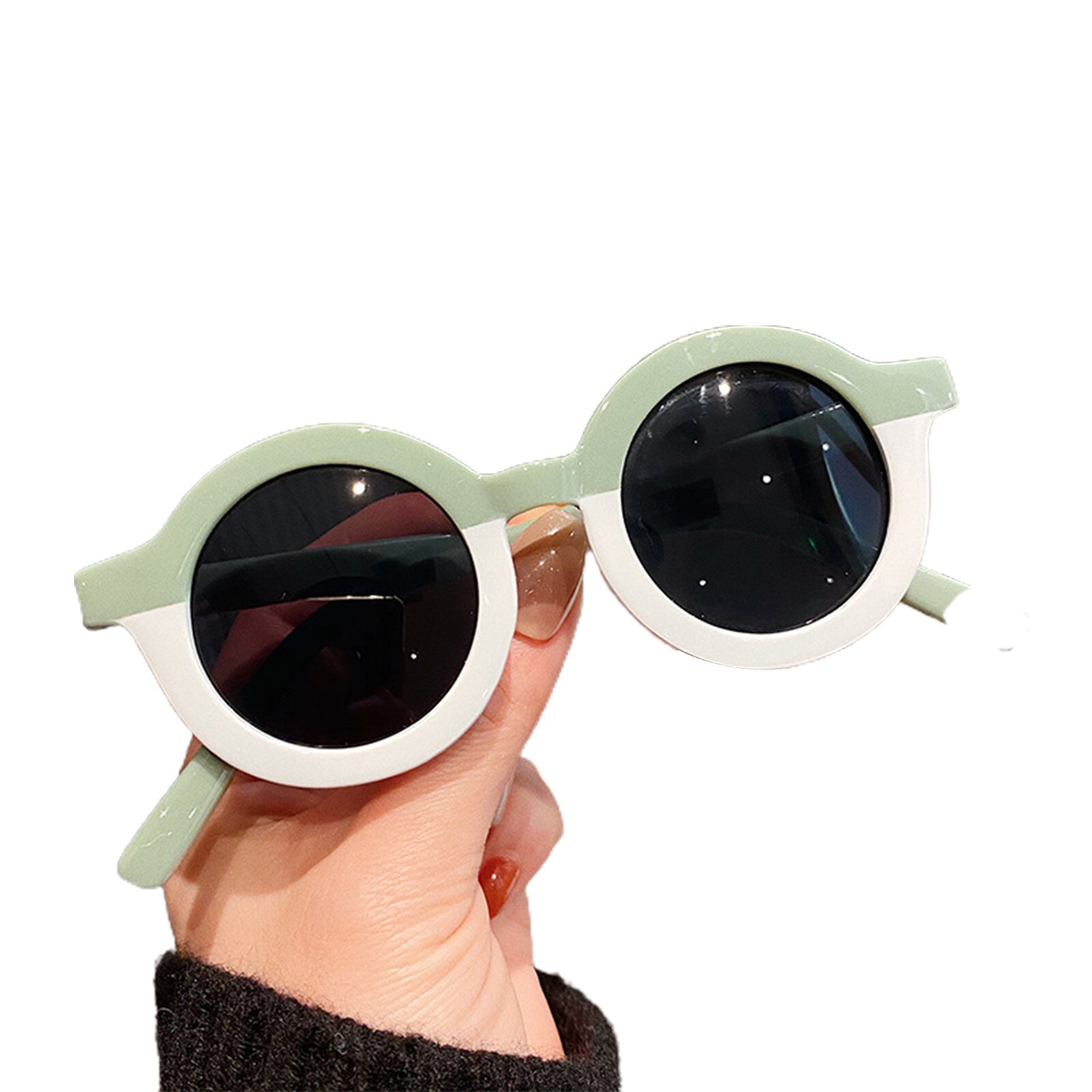 Boys Girls Kids Sunglasses Anti-UV Round-Shaped Decorative Baby Children Lepoard Outdoor Beachwear: Green