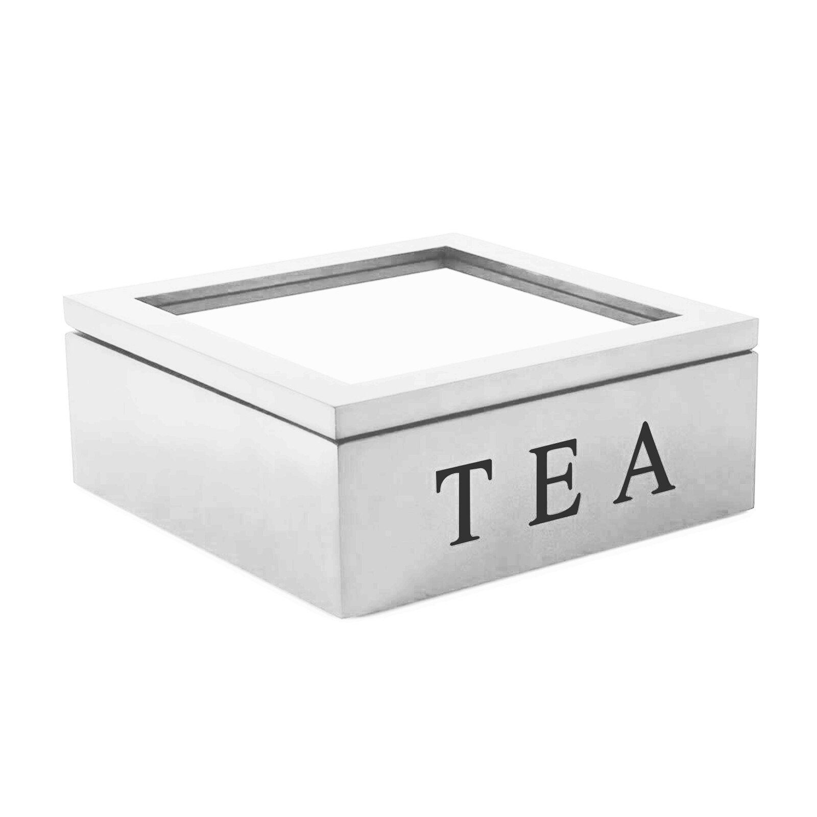 Wooden Tea Box With Lid 9-Compartment Retro Style Coffee Tea Bag Storage Holder Organizer For Kitchen Cabinets home Kitchen: A