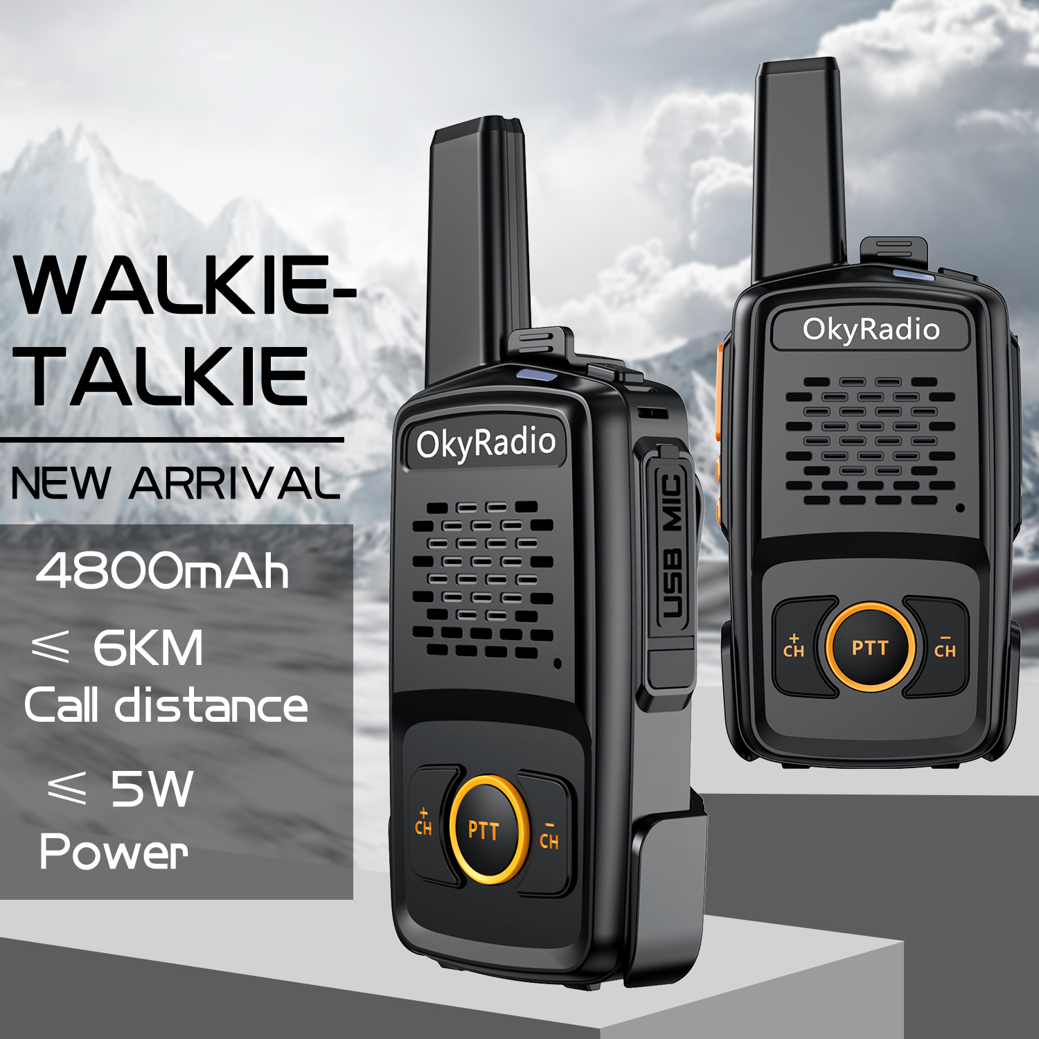 2022 4800mAh Large-capacity Walkie-talkie Waterproof Suitable Ultra Long Distance Use Walkie-talkie Multiple Environments