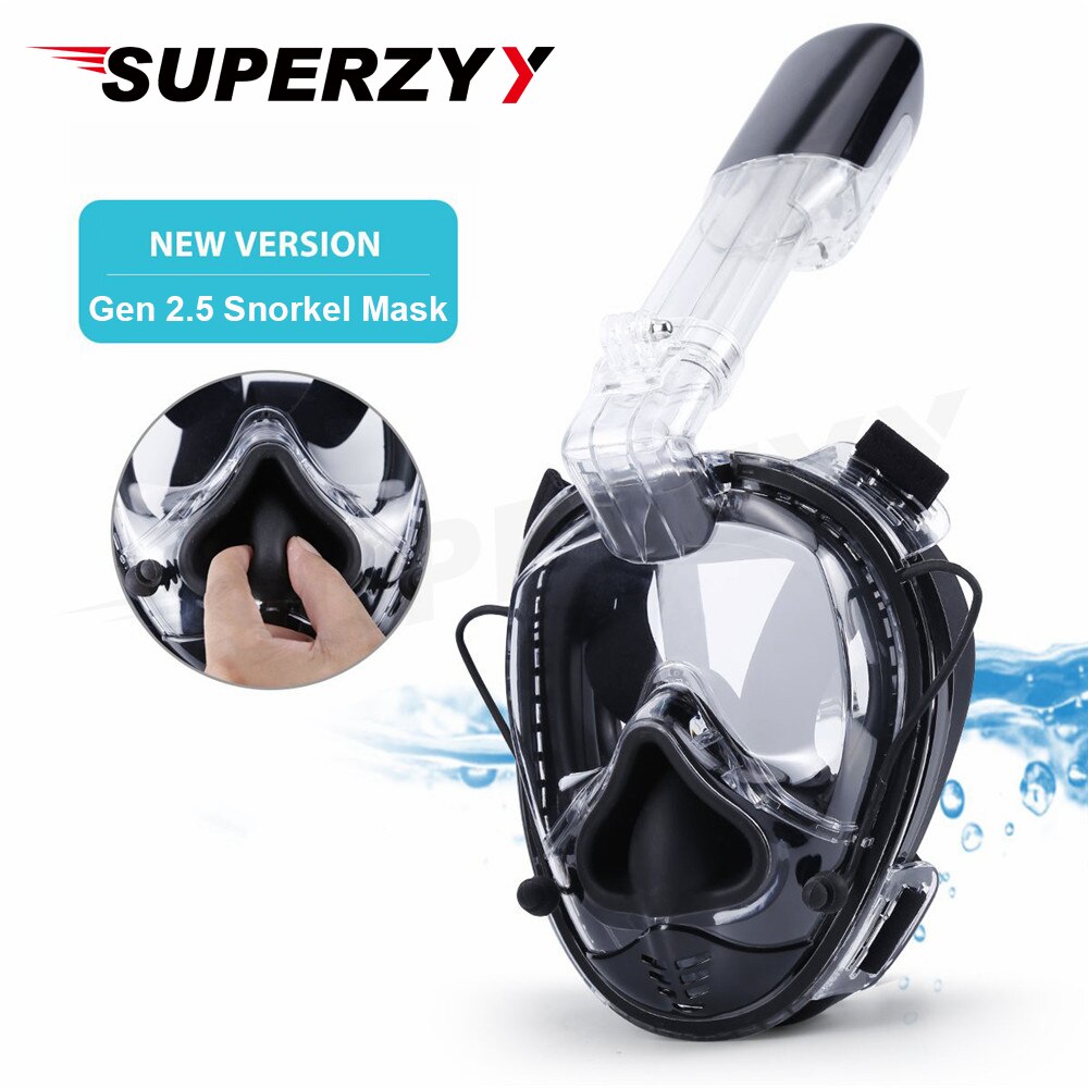 Zachte Neus Duiken Masker Full Face Scuba Masker Een Stuk Gasbag Anti-Fog Snorkelen Masker Voor Kids Volwassenen