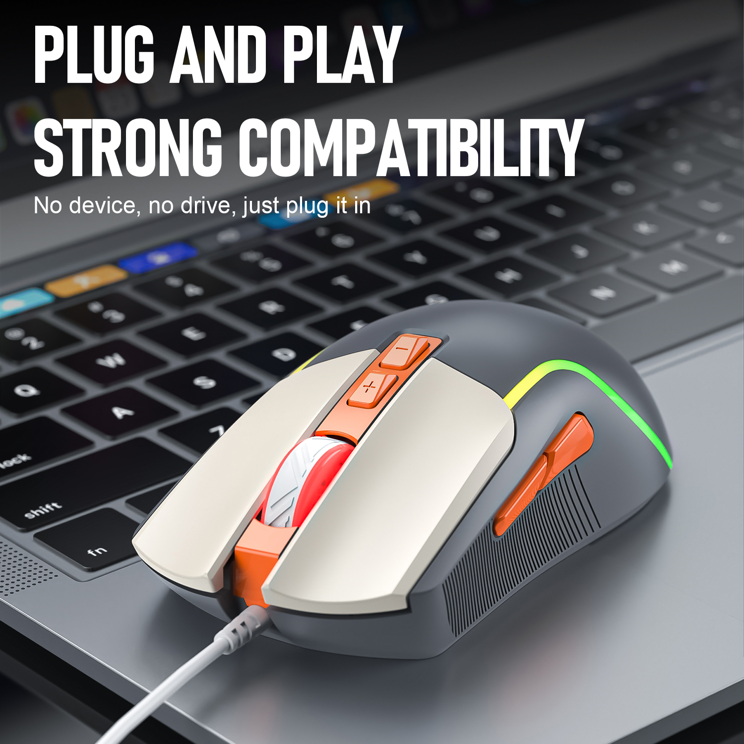 SMAILWOLF M18 USB Wired Gaming Maus 6-key 3600DPI Stumm Optische Computer Maus Gaming Maus PC Laptop Gaming maus