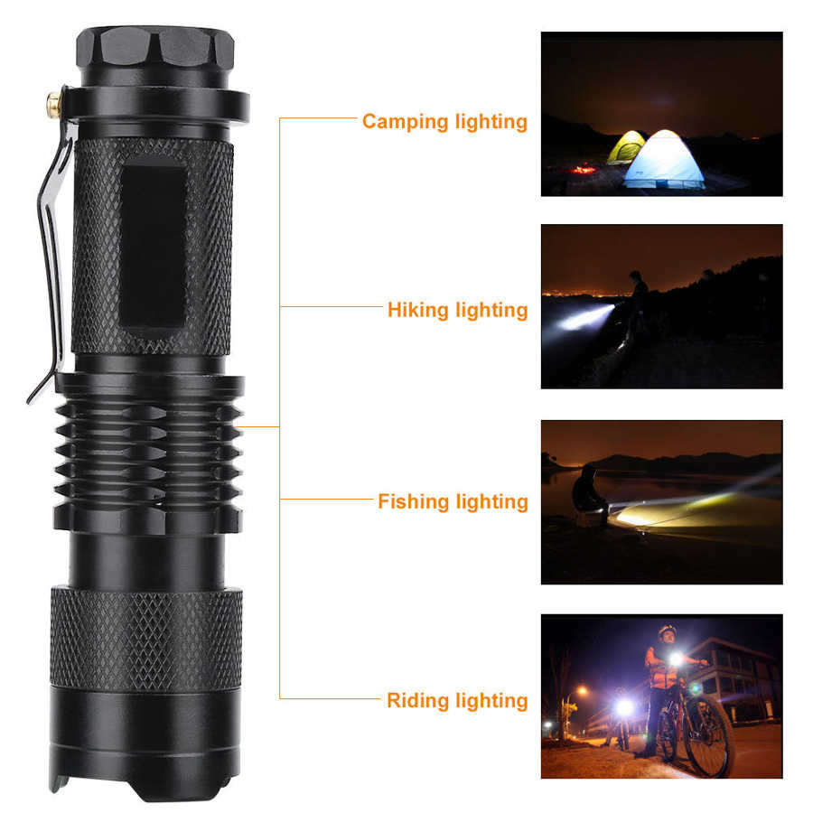Ultra Bright Bicycle Handlebar Flashlight Waterproof Bike Front Light Bicycle Headlight with 360 Degree Adjustable light Holder