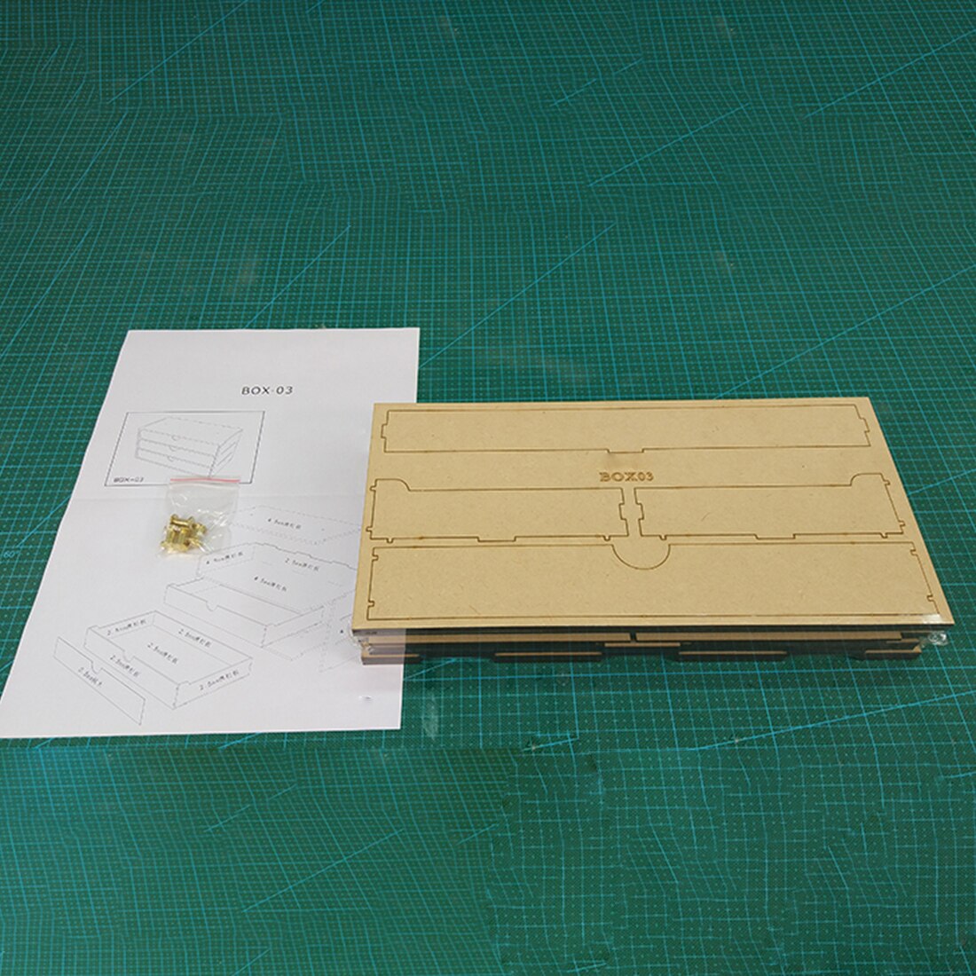 30 x 15 x 15cm massivt træ værktøjskasse model dele opbevaringsboks med 3 skuffer / 6 skuffer model tilbehør