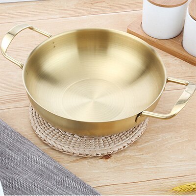 Sartén clásica de acero inoxidable para Mini Chef, utensilios de cocina, 18cm diámetro interior/20cm/22cm: YELLOW / 18CM
