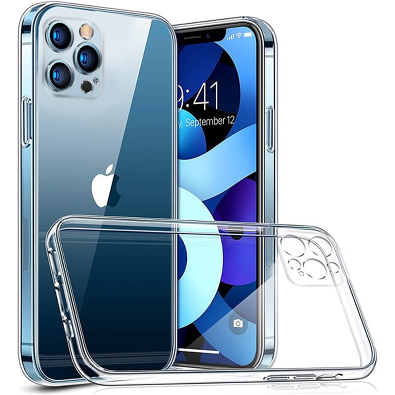 Telefon kılıfı kamera Lens koruma iPhone için temizle durumlarda 12 Pro Max silikon yumuşak kapak iPhone 12 Mini darbeye dayanıklı arka kapak