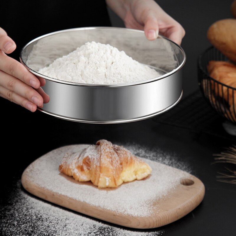 1PC harina tamiz colador 6 pulgadas en polvo colador de azúcar bien redondo de malla de tamiz harina perno tamices útil utensilios de cocina