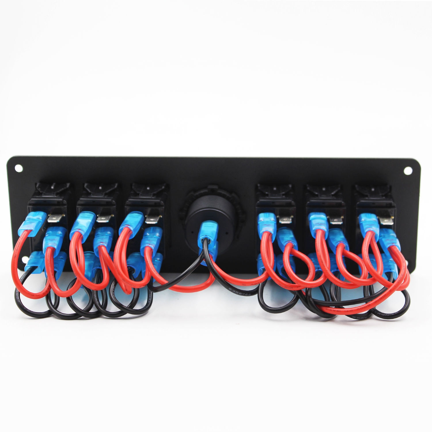 Farverige 12v 6 gang rocker switch panel afbryder led voltmeter rv bil marine båd switch panel led switch panel auto