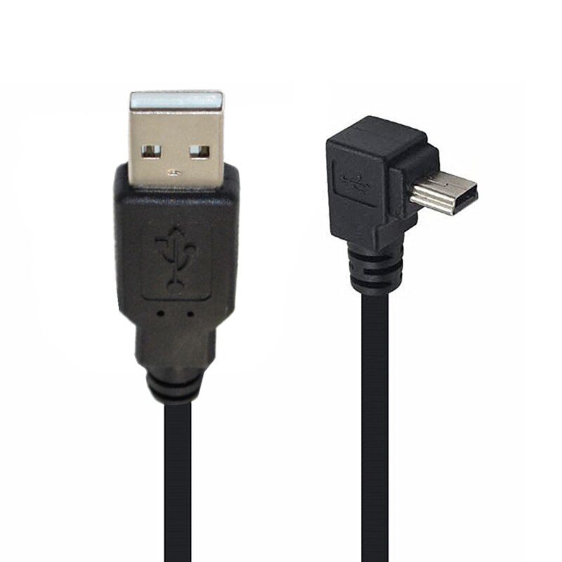 USB MINI 5Pin 5P 90° angle Male to USB 2.0 A Male Plug Data Cable 0.25m 1.5m 3m