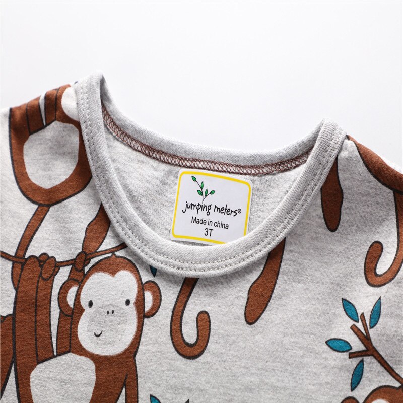 Salto metri per Bambini t-camicia A manica Lunga in cotone con carino animali t-camicia con stampa per il bambino ragazzo pigrizia vestiti dei bambini parti superiori del bambino