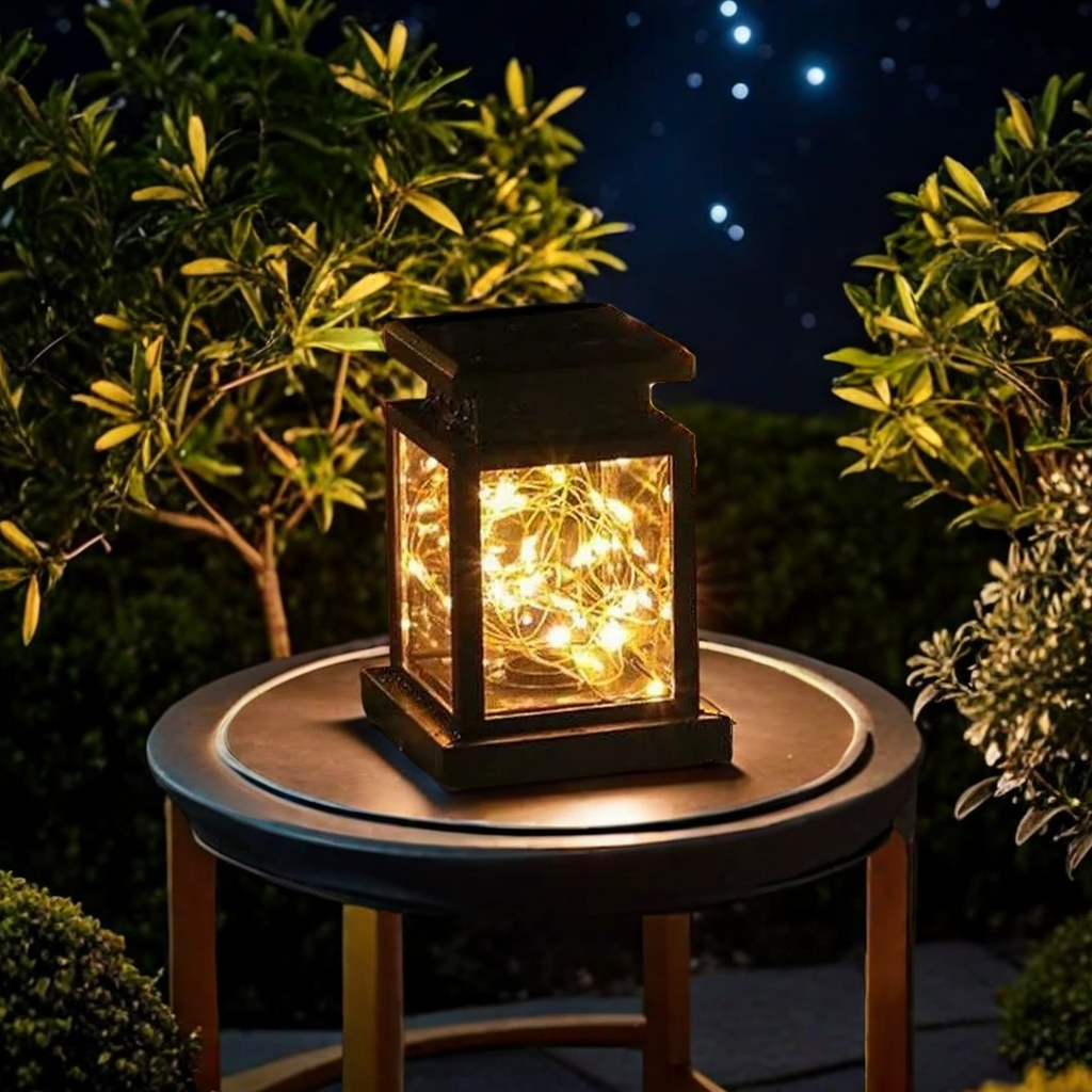 1pc Solar Lantern Outdoor Garden Hanging Lanterns Waterproof LED Mission Lights For Halloween Christmas Decorations: ROSE