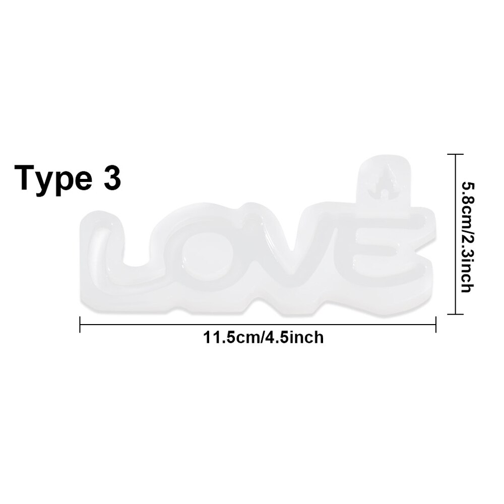 3D LOVE/HOME Silicone Mold Letters Casting Molds Heart Shape Home Craft Decoration Crystal Glue Cake Candy Jewelry Making Tool: Type 3