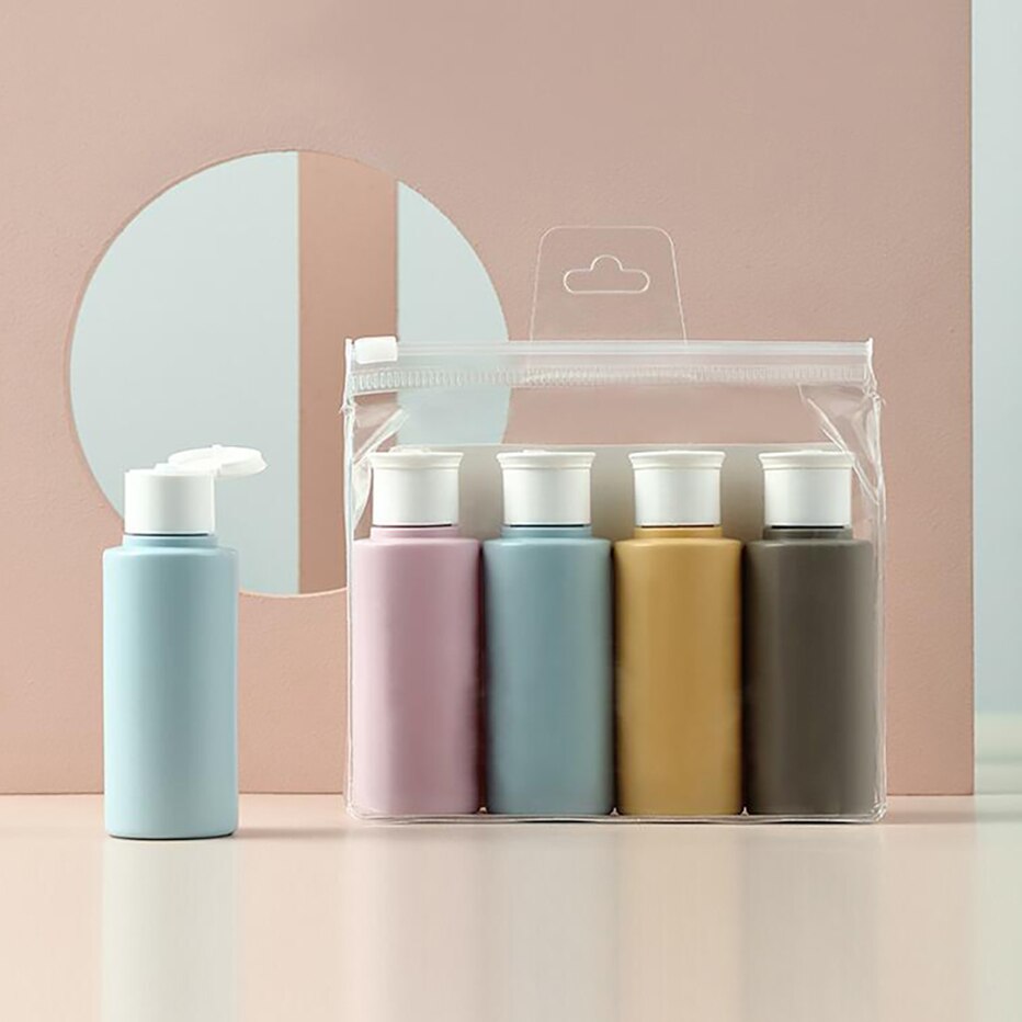 4 stk bærbare tomme flasker rejse shampoo lotion shower gel sæbedispenser flasker genanvendelig silikone genopfyldelig beholder
