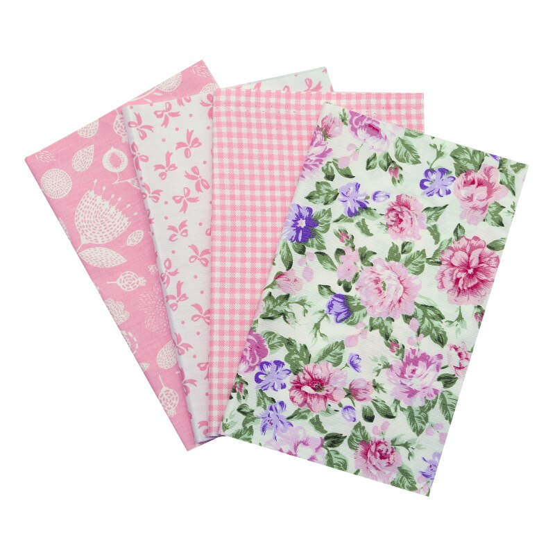 4Pcs 25x20cm Cotton Fabric Floral Print Mixed Style Handmade DIY Children Kids Sewing Patchwork Cloth Material: B05
