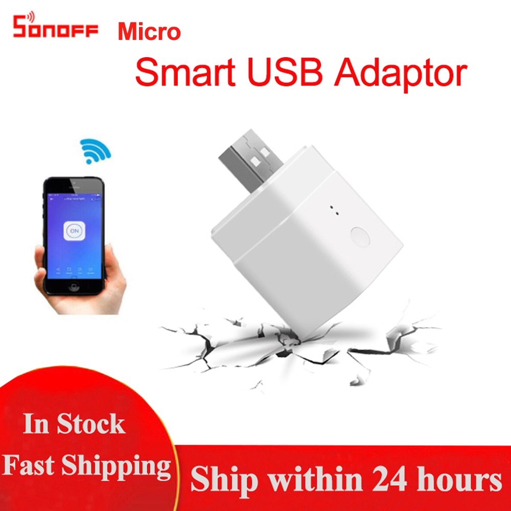 SONOFF Micro Wireless USB di Smart Adapter 5V Wifi Mini USB Adattatore di Carica Prodotti E Attrezzature Smart Per Il Controllo Remoto Funziona Con Alexa Google Casa