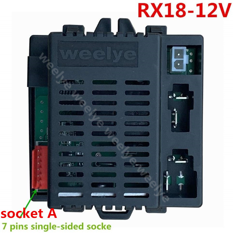 Weelye RX18 12V bambini alimentato giro su auto 2.4G telecomando e ricevitore Bluetooth per bambini parti di ricambio per auto elettriche: RX18 12V black A