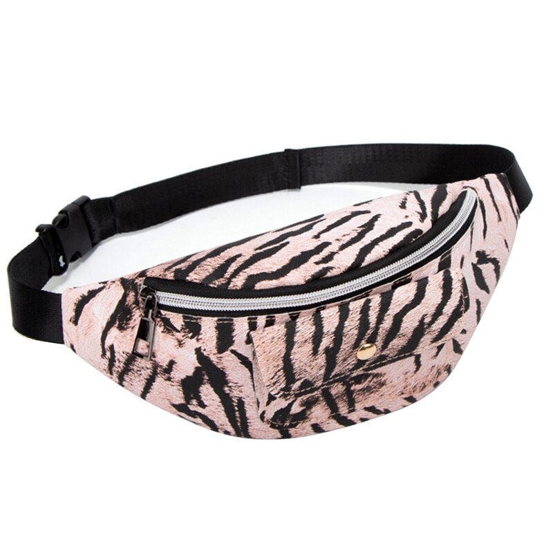 Riñonera de leopardo para mujer, bolso de hombro versátil con personalidad, para el pecho, sin monedero, para teléfono móvil: Rosa