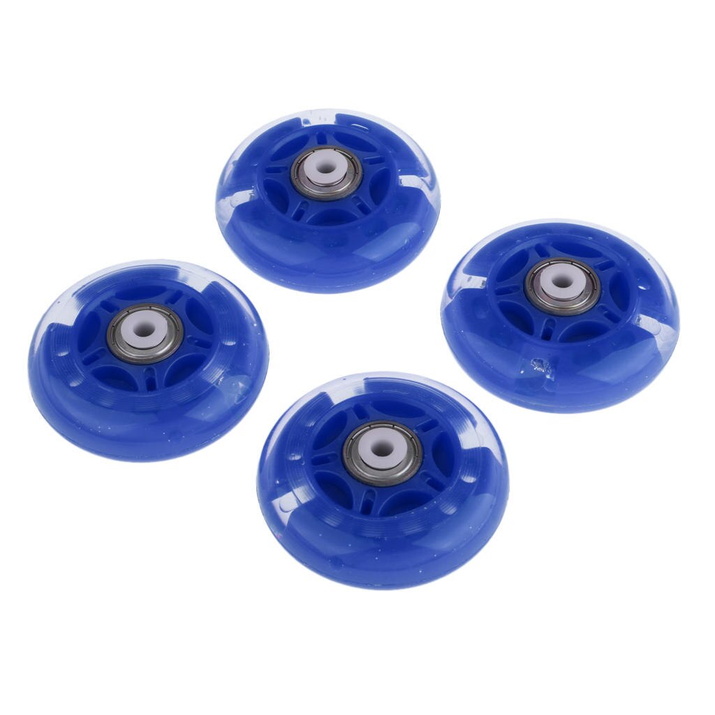4Pcs Inline Sliding Flash PU Roller Skate Wheels for Skating Shoes: blue