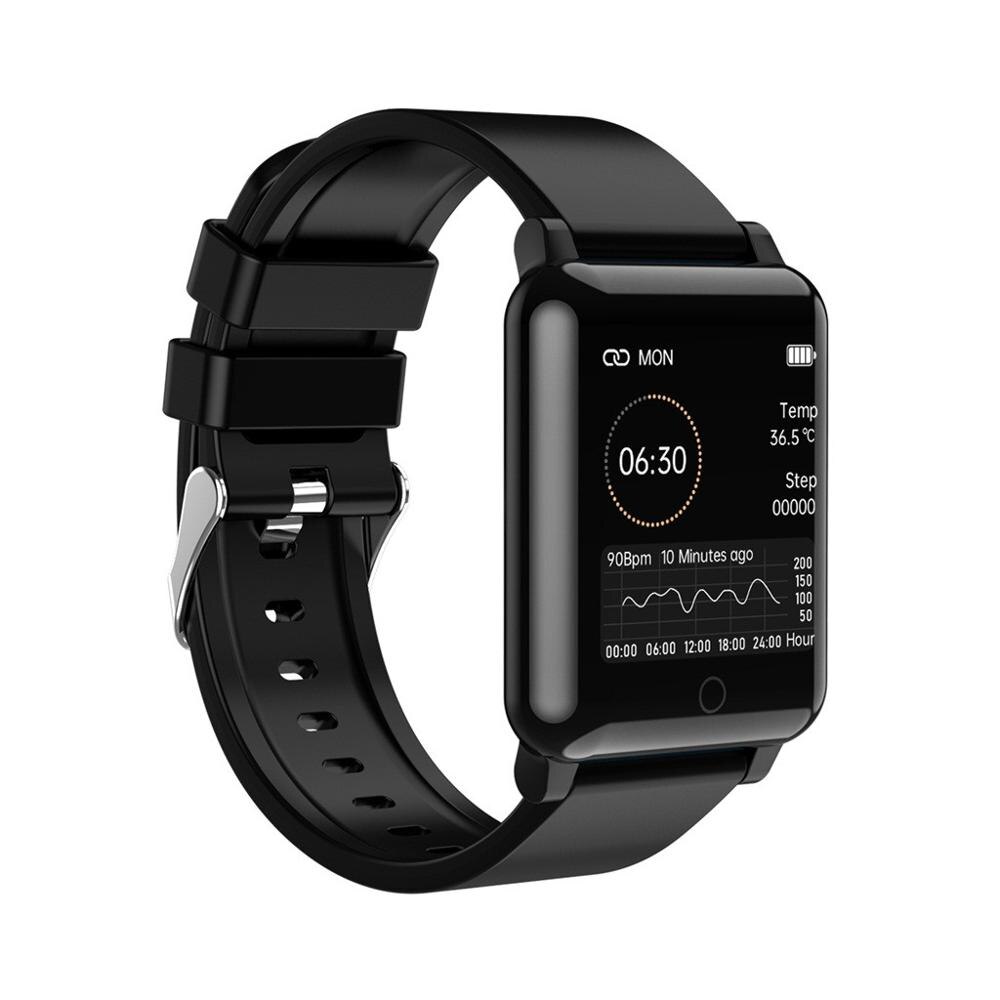 Til xiaomi redmi 10x note 9s redmi note 8 pro note 7 smart armbånd fitness tracker kropstemperatur puls smart ur: Sort