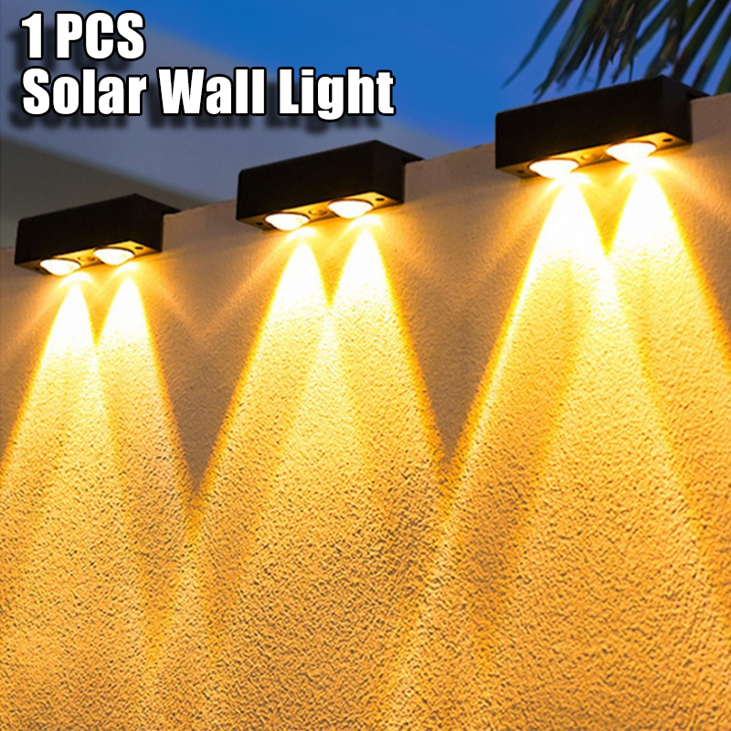 Luz Solar de pared para exteriores, lámpara impermeable para valla, foco Ultra fuerte, iluminación para valla de jardín o pared Exterior, 1 Uds.