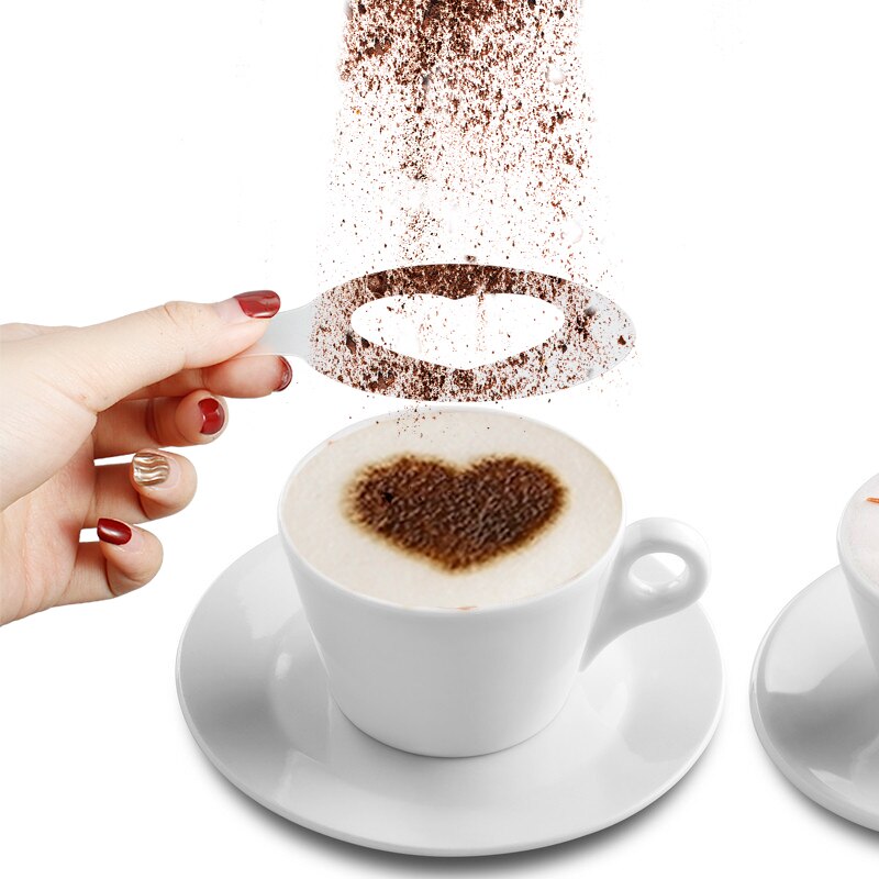 16 pieces coffee latte art stencils DIY Cappuccino cake decorating FoamTool CN (ColCreative Coffee Foam Plastic Garland Mold