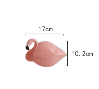 Flamingo Ceramic Plate Dessert Plate Cutlery Cake Plate Cutlery fruit plate Snack Plate Home Decoration: S