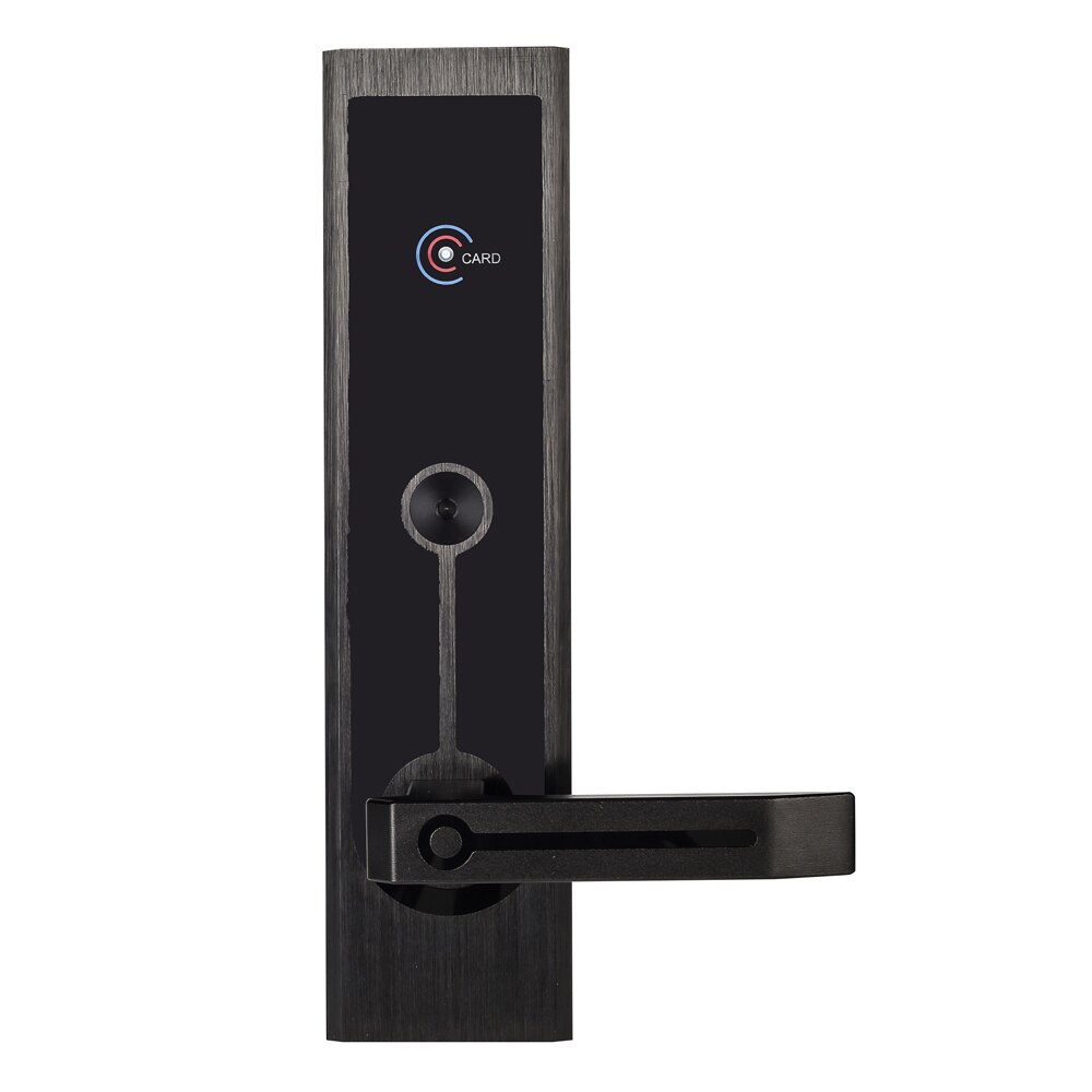 Smart lock for hotel apartment door with passwords IC card key unlock way: Black