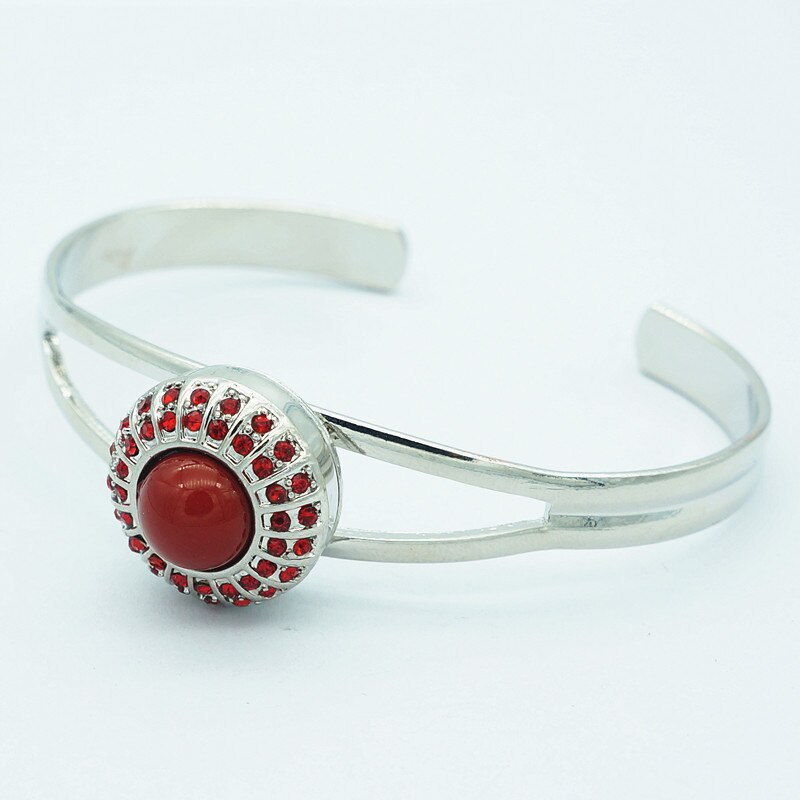 KZ1379 Beauty Red rhinestone Round 20MM snap buttons fit snap jewelry