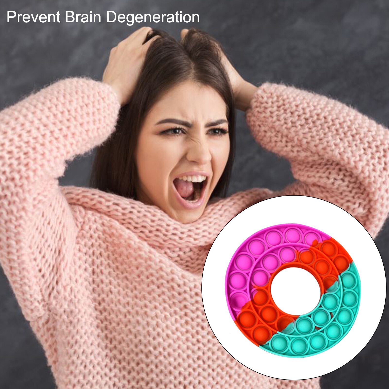 Doughnut Shaped Stress Relief Squeeze Hand Fidget Toys Bubble Sensory Reliver Classic Toys Squeeze Relieve Autism Puzzle