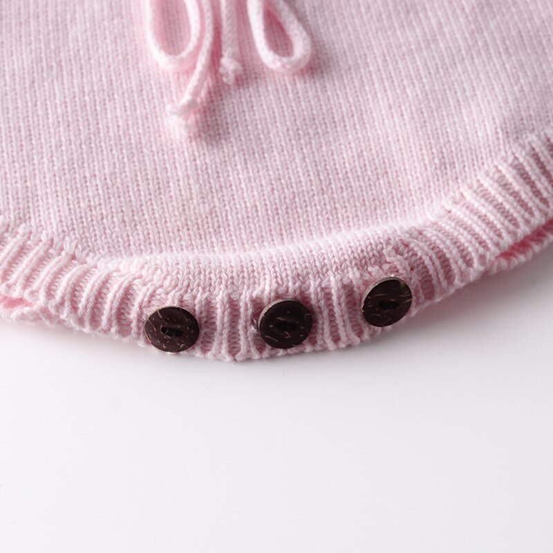 Babypige strik bukser lange ærmer uld strik bukser baby prinsesse trekant jumpsuit småbørn børns efterår vinter tøj
